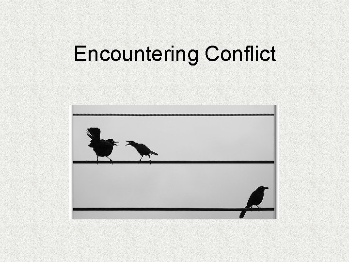 Encountering Conflict 