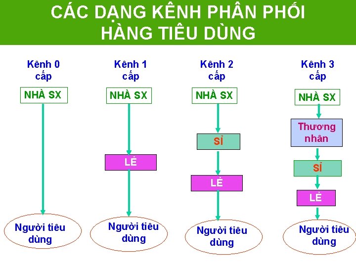 CÁC DẠNG KÊNH PH N PHỐI HÀNG TIÊU DÙNG Kênh 0 cấp Kênh 1