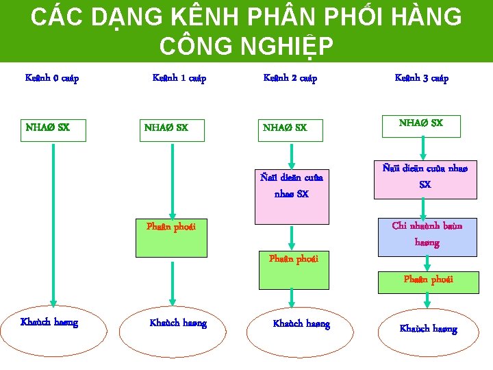 CÁC DẠNG KÊNH PH N PHỐI HÀNG CÔNG NGHIỆP Keânh 0 caáp NHAØ SX