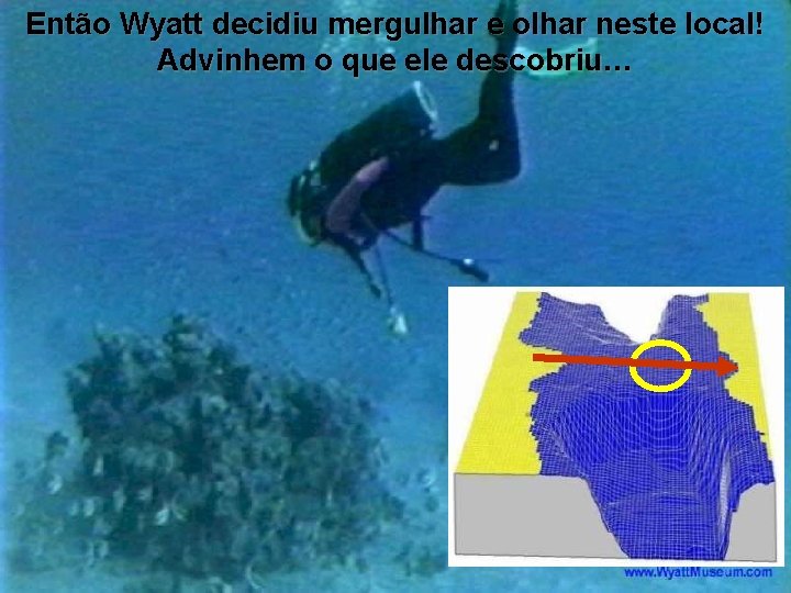 Então Wyatt decidiu mergulhar e olhar neste local! Advinhem o que ele descobriu… 