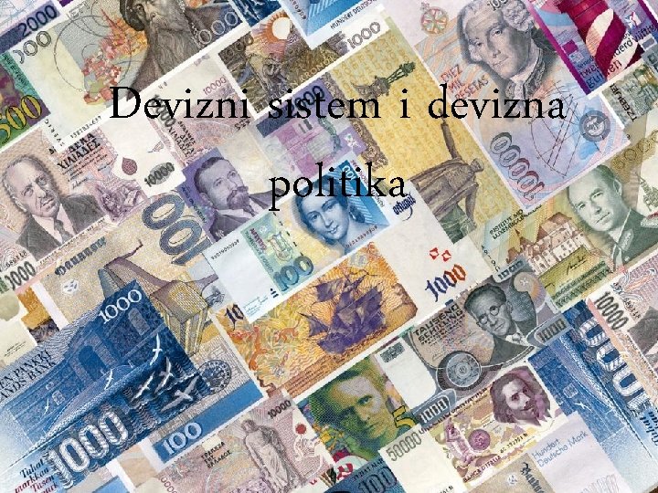 Devizni sistem i devizna politika 