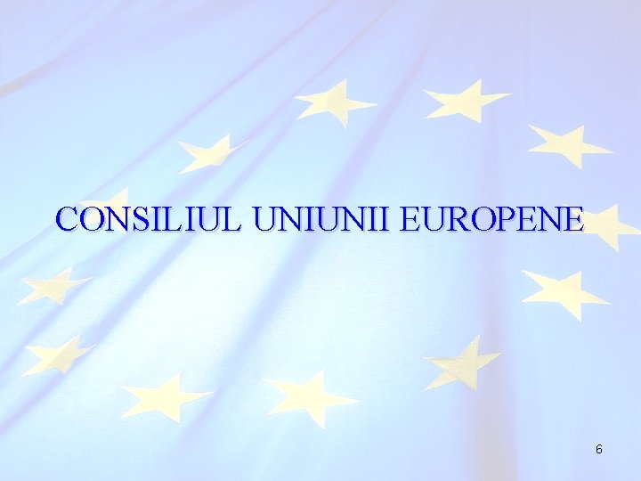 CONSILIUL UNIUNII EUROPENE 6 