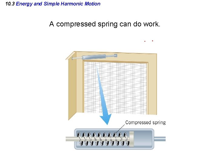 10. 3 Energy and Simple Harmonic Motion A compressed spring can do work. 