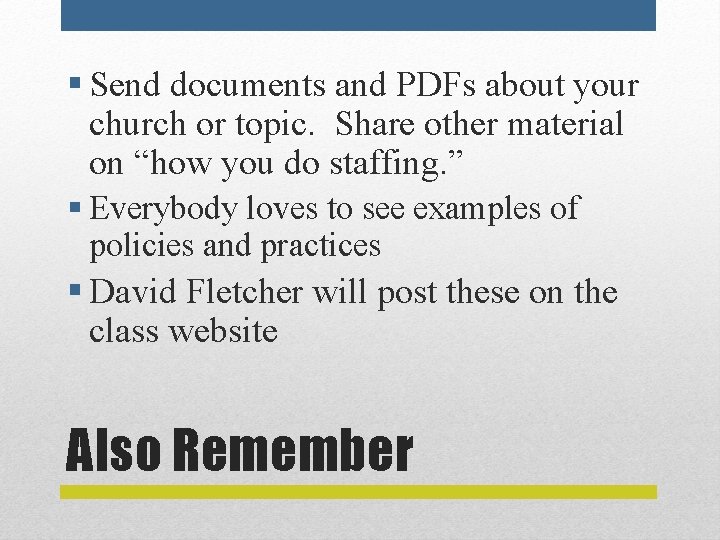§ Send documents and PDFs about your church or topic. Share other material on