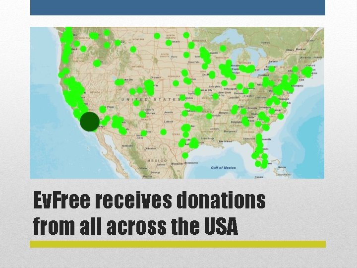 Ev. Free receives donations from all across the USA 