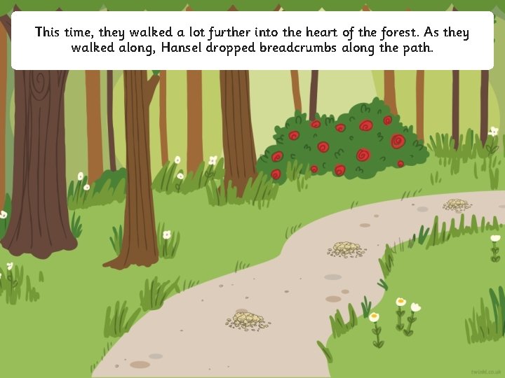 This time, they walked a lot further into the heart of the forest. As