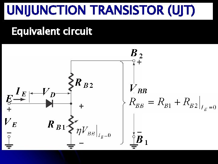 UNIJUNCTION TRANSISTOR (UJT) Equivalent circuit 