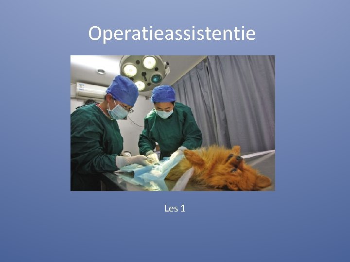 Operatieassistentie Les 1 