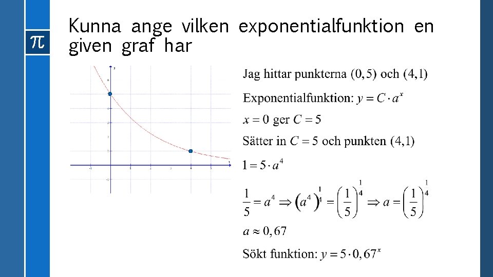 Kunna ange vilken exponentialfunktion en given graf har 