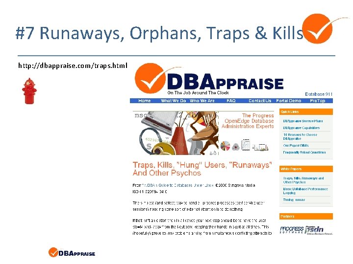 #7 Runaways, Orphans, Traps & Kills http: //dbappraise. com/traps. html 