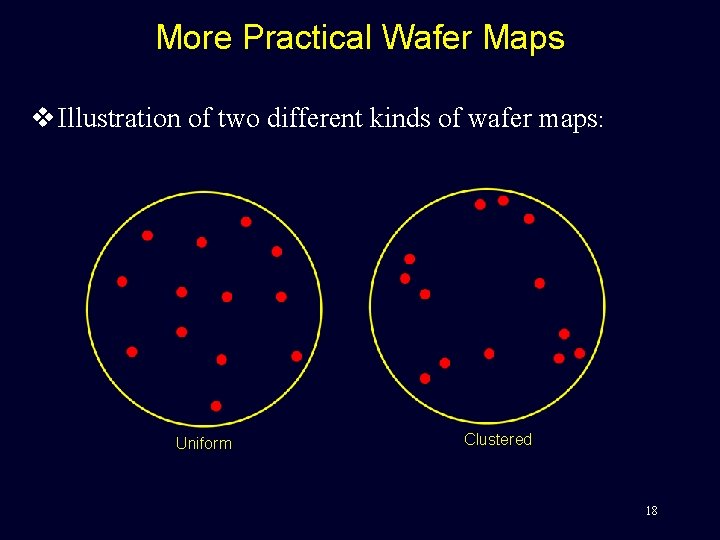 More Practical Wafer Maps v Illustration of two different kinds of wafer maps: Uniform