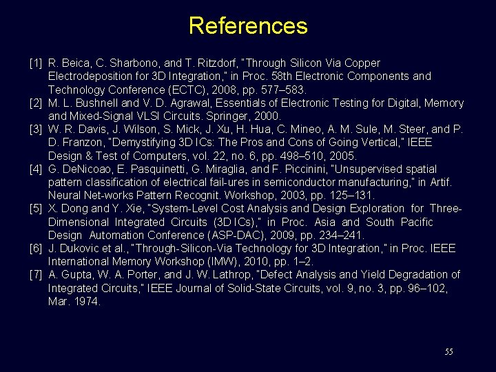 References [1] R. Beica, C. Sharbono, and T. Ritzdorf, “Through Silicon Via Copper Electrodeposition
