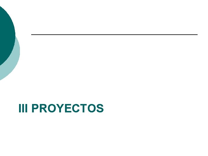 III PROYECTOS 