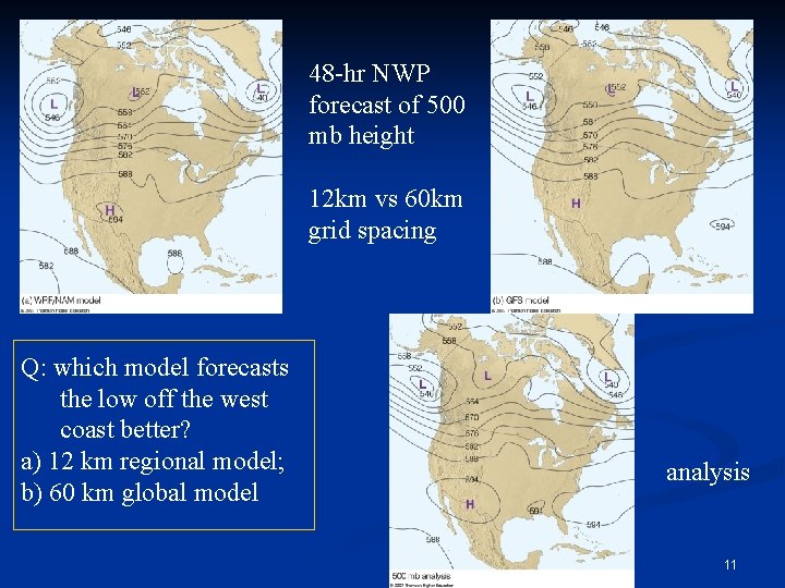 48 -hr NWP forecast of 500 mb height 12 km vs 60 km grid