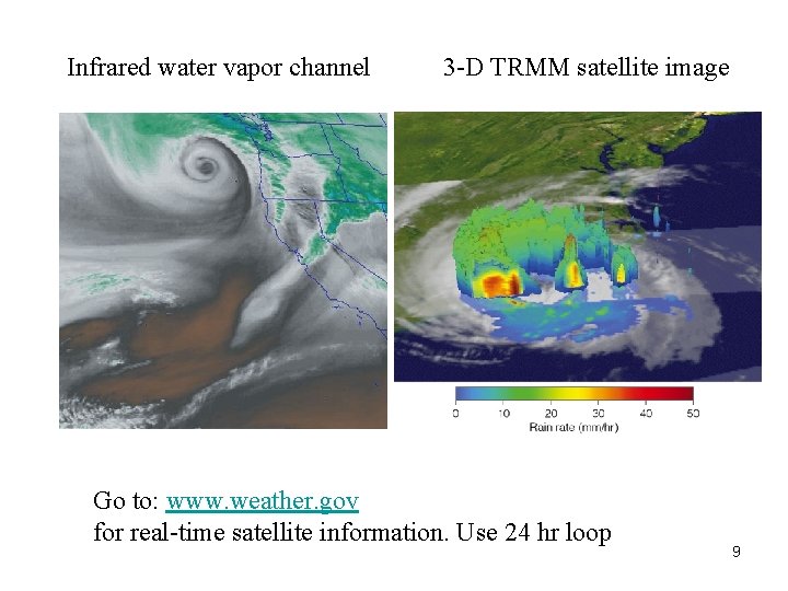 Infrared water vapor channel 3 -D TRMM satellite image Go to: www. weather. gov
