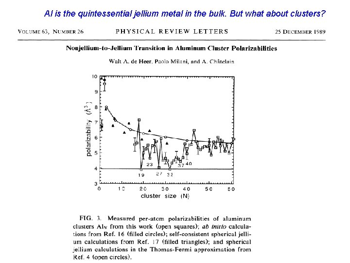 Al is the quintessential jellium metal in the bulk. But what about clusters? 