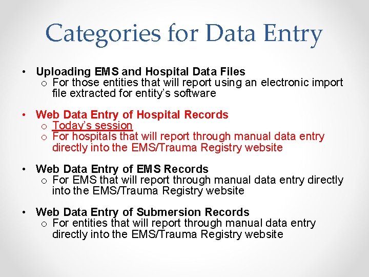 Ems Database New Texas EMSTrauma Registry System Training Web Data