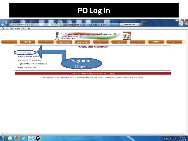 PO Log in Programme Officer 