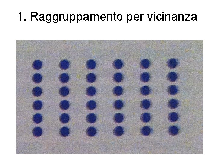 1. Raggruppamento per vicinanza 