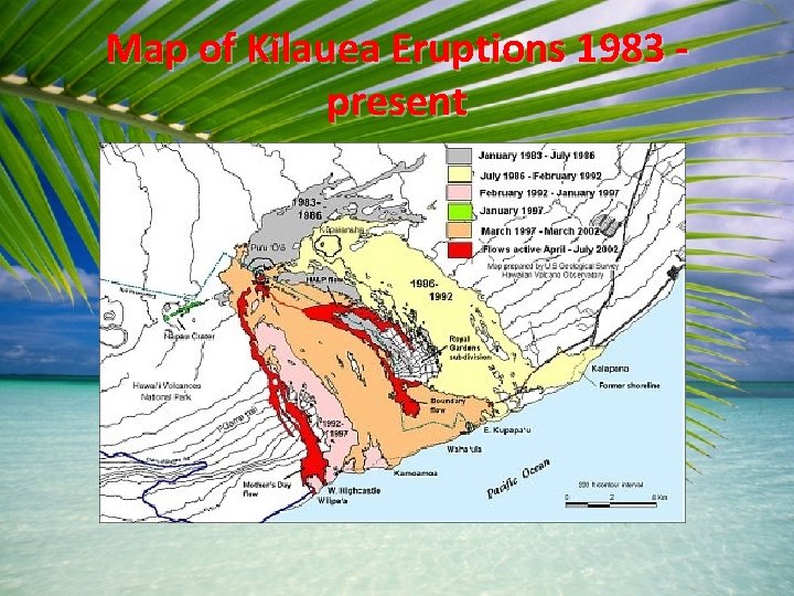 Map of Kilauea Eruptions 1983 present 