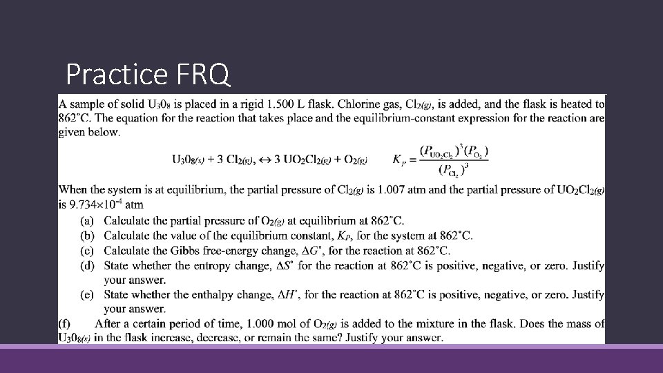 Practice FRQ Practice FRQ