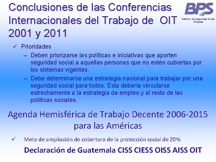 Conclusiones de las Conferencias Internacionales del Trabajo de OIT 2001 y 2011 Instituto de Conclusiones de las Conferencias Internacionales del Trabajo de OIT 2001 y 2011 Instituto de