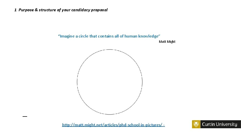 1 Purpose & structure of your candidacy proposal “Imagine a circle that contains all