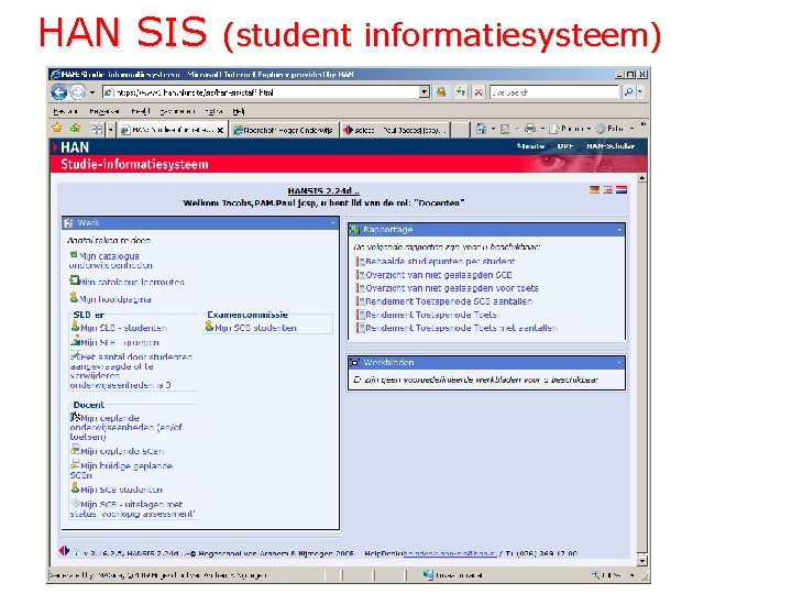 HAN SIS (student informatiesysteem) 