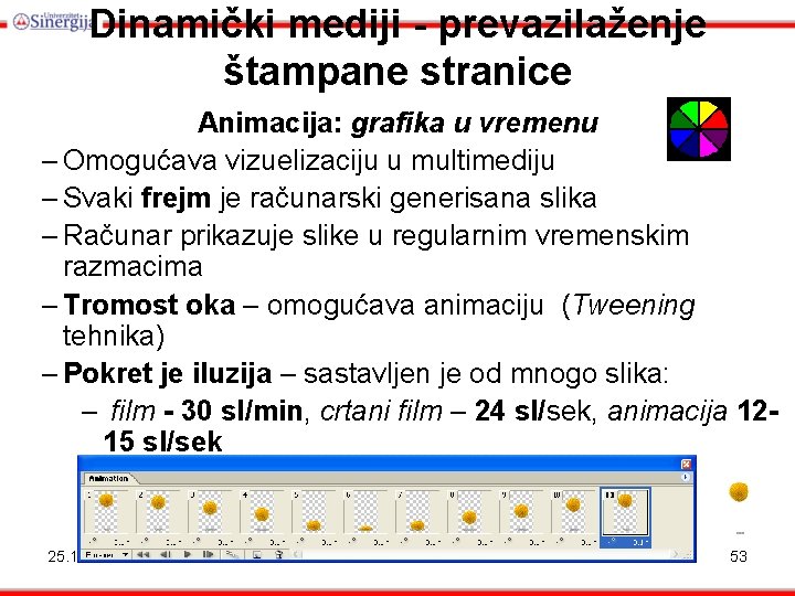 Dinamički mediji - prevazilaženje štampane stranice Animacija: grafika u vremenu – Omogućava vizuelizaciju u Dinamički mediji - prevazilaženje štampane stranice Animacija: grafika u vremenu – Omogućava vizuelizaciju u