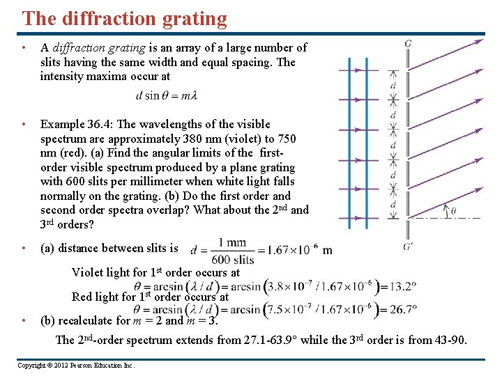 The diffraction grating • A diffraction grating is an array of a large number