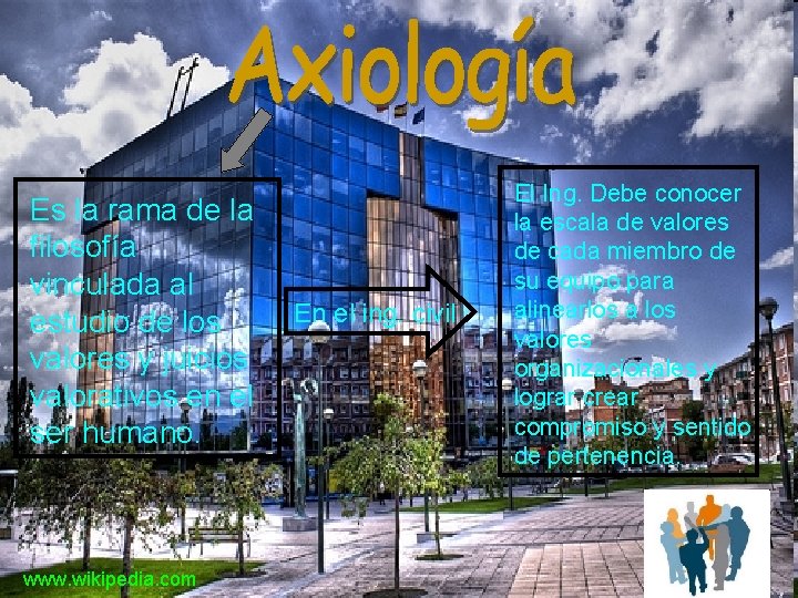 Es la rama de la filosofía vinculada al estudio de los valores y juicios