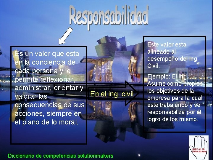 Es un valor que esta en la conciencia de cada persona y le permite