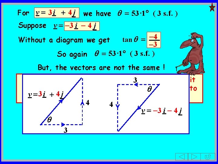 For v = 3 i + 4 j we have q = 53· 1