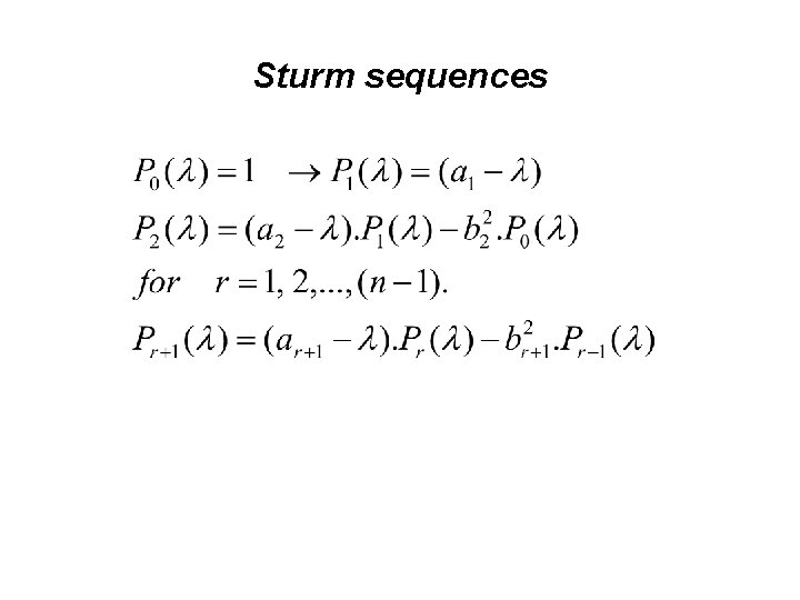 Sturm sequences 