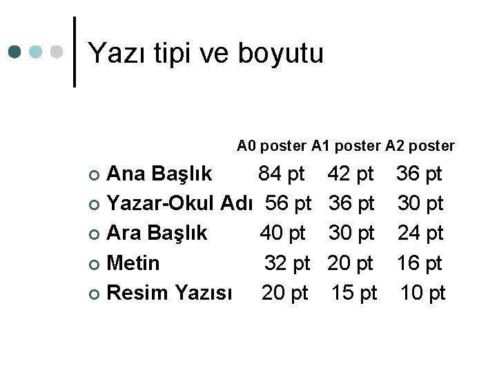 Yazı tipi ve boyutu A 0 poster A 1 poster A 2 poster Ana Yazı tipi ve boyutu A 0 poster A 1 poster A 2 poster Ana