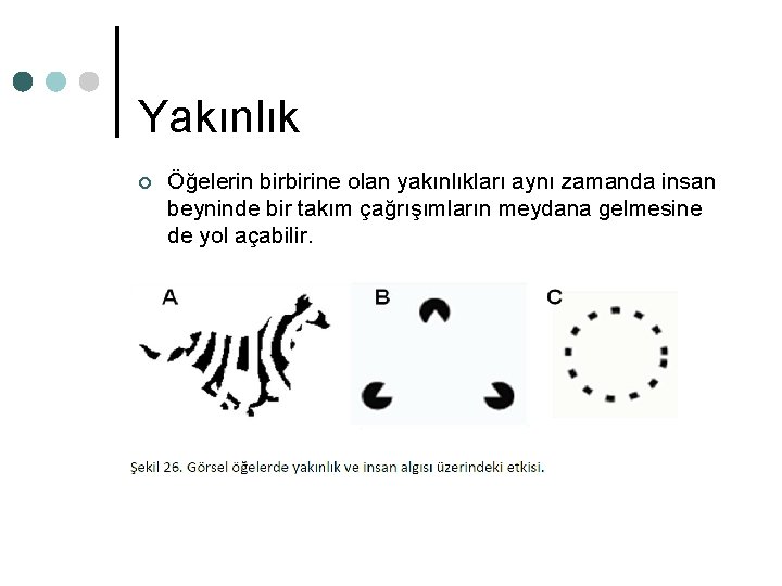 Yakınlık ¢ Öğelerin birbirine olan yakınlıkları aynı zamanda insan beyninde bir takım çağrışımların meydana Yakınlık ¢ Öğelerin birbirine olan yakınlıkları aynı zamanda insan beyninde bir takım çağrışımların meydana