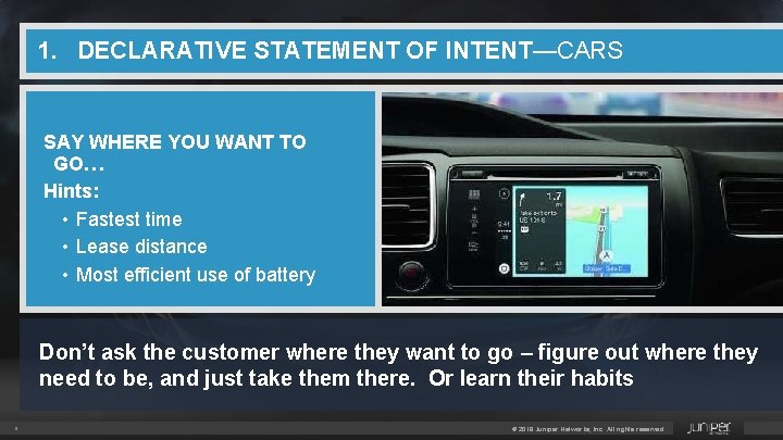 1. DECLARATIVE STATEMENT OF INTENT—CARS SAY WHERE YOU WANT TO GO… Hints: • Fastest