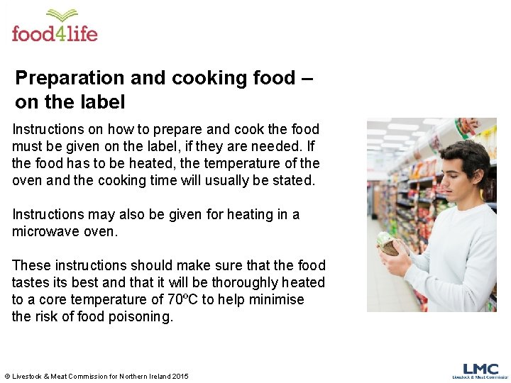 Preparation and cooking food – on the label Instructions on how to prepare and