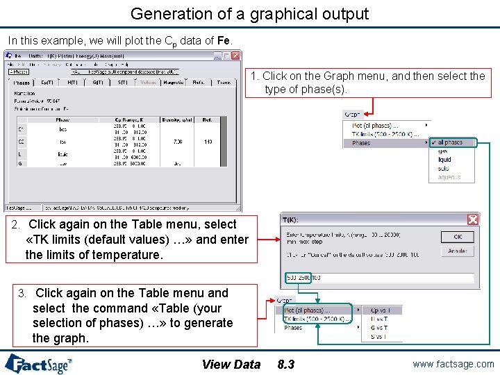 Generation of a graphical output In this example, we will plot the Cp data