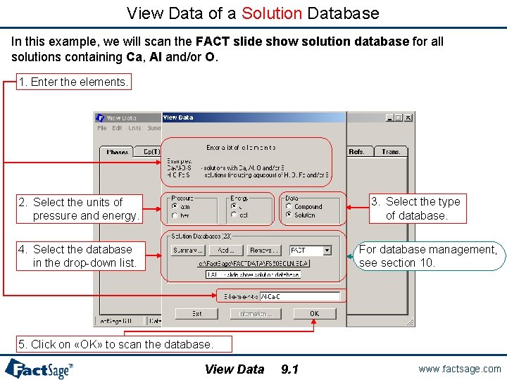 View Data of a Solution Database In this example, we will scan the FACT