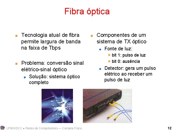 Fibra óptica < Tecnologia atual de fibra permite largura de banda na faixa de