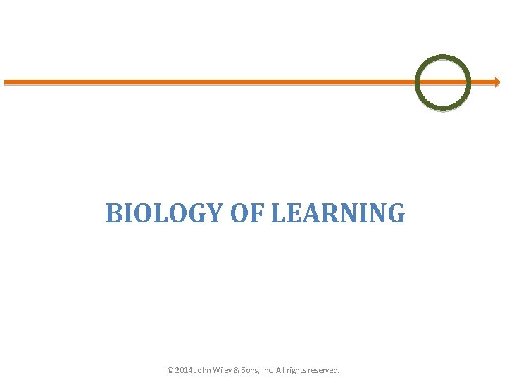 BIOLOGY OF LEARNING © 2014 John Wiley & Sons, Inc. All rights reserved. 