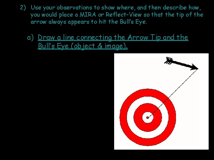 2) Use your observations to show where, and then describe how, you would place