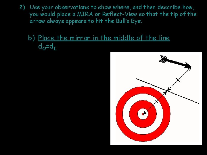 2) Use your observations to show where, and then describe how, you would place