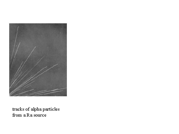 tracks of alpha particles from a Ra source 