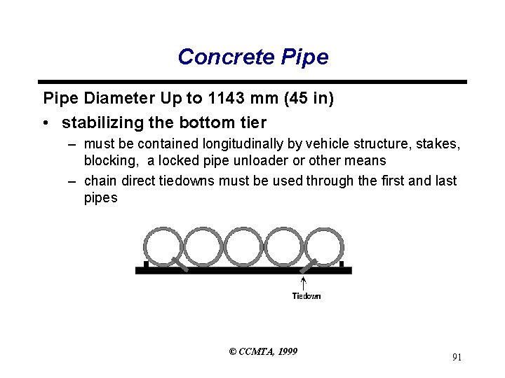 Concrete Pipe Diameter Up to 1143 mm (45 in) • stabilizing the bottom tier