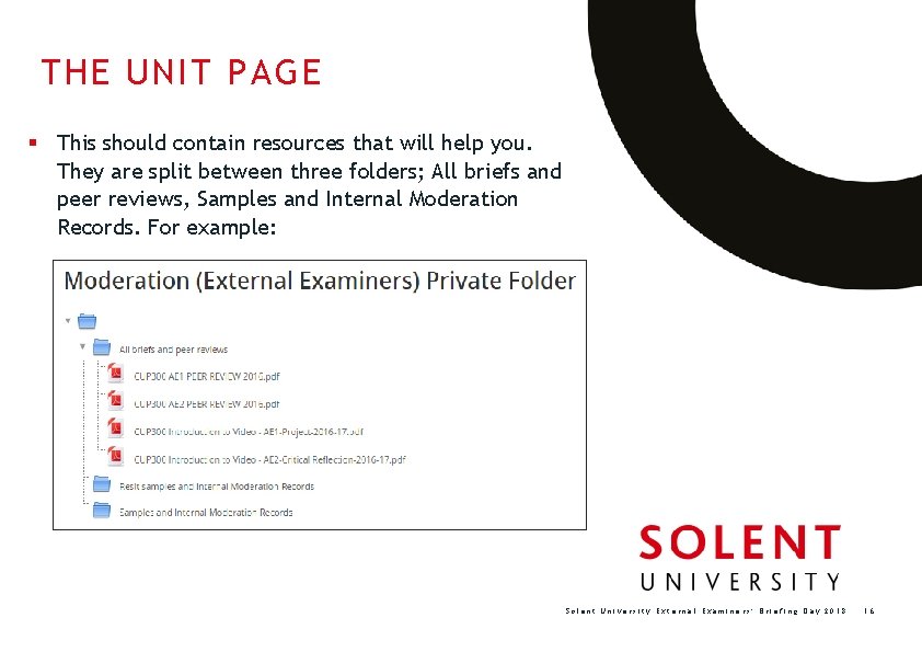 THE UNIT PAGE § This should contain resources that will help you. They are