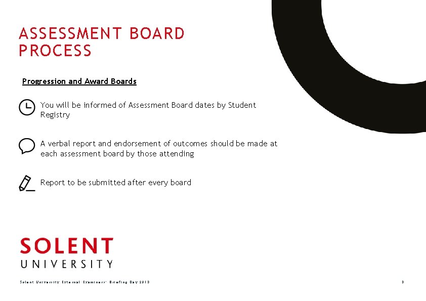 ASSESSMENT BOARD PROCESS Progression and Award Boards You will be informed of Assessment Board