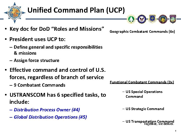 Unified Command Plan (UCP) • Key doc for Do. D “Roles and Missions” Geographic