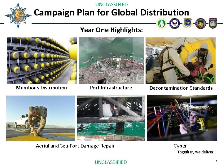 UNCLASSIFIED Campaign Plan for Global Distribution Year One Highlights: Munitions Distribution Port Infrastructure Aerial